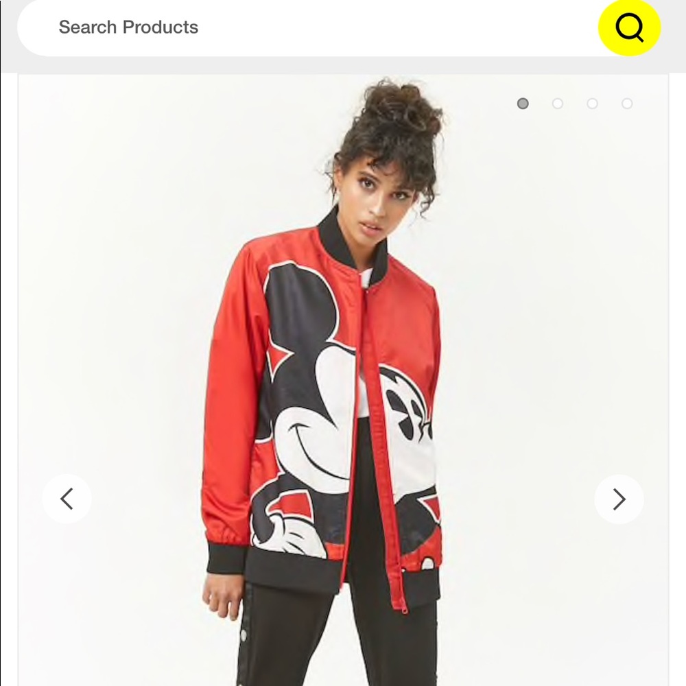Disney Red & Black Mickey Mouse Bomber Jacket